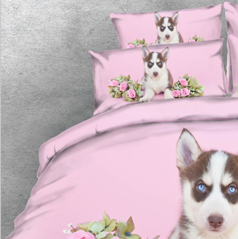 Blue-eyed Husky Print Bedding Duvet Set