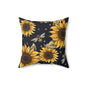 Sunflowers & Bees Throw Pillow