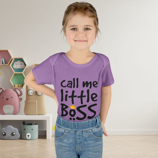 Call Me Little Boss (Crown) Infant Baby Rib Bodysuit