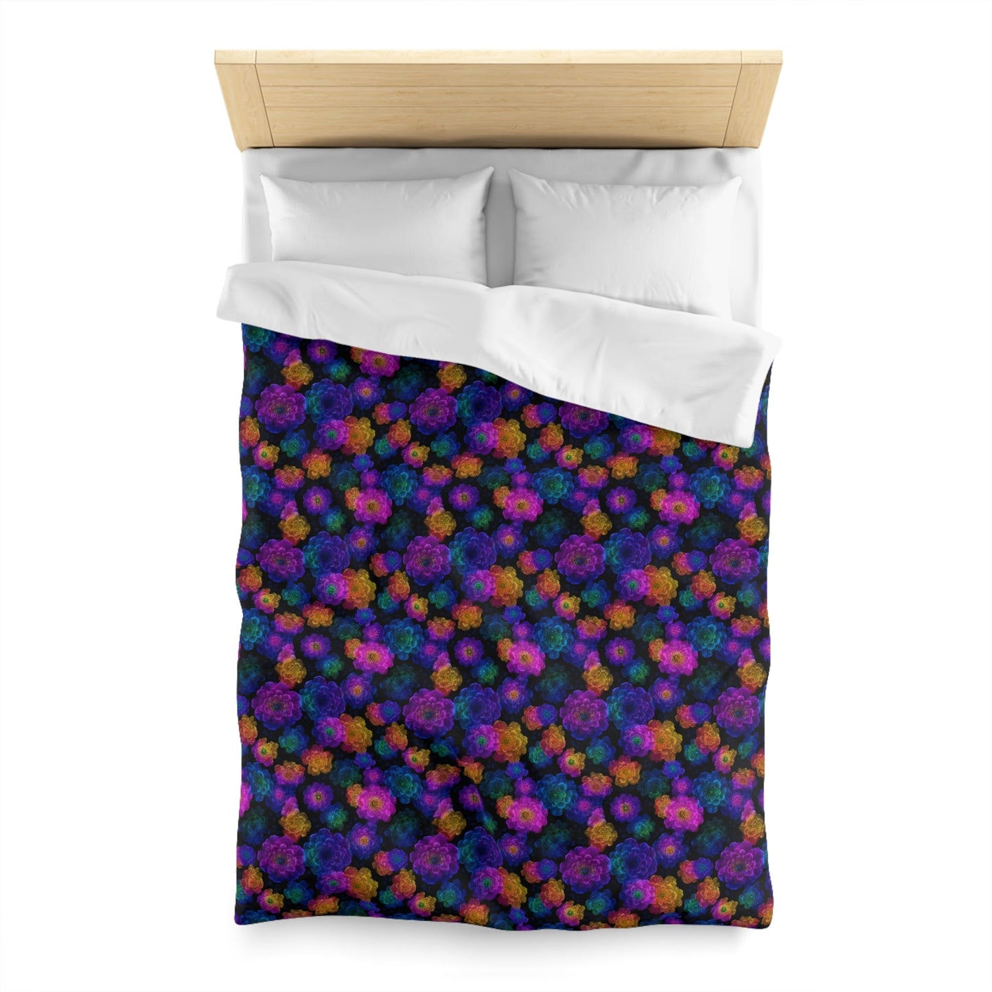Luminous Carnations Microfiber Duvet Cover