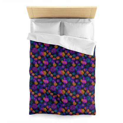 Luminous Carnations Microfiber Duvet Cover