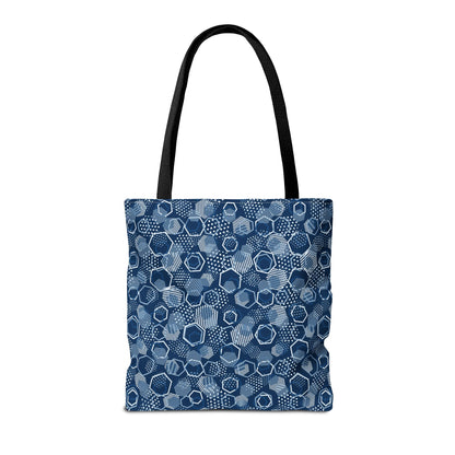 Blue Hexagons Canvas Tote Bag