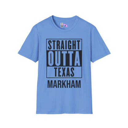 Straight Outta Texas (Light Colors, Black Text) Adult T-shirt