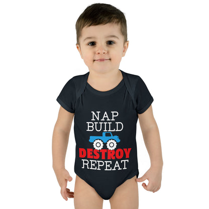 Nap Build Destroy Repeat Infant Baby Rib Bodysuit