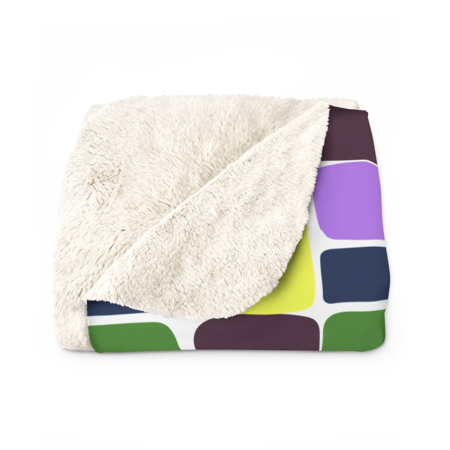 Chunky Colorful Blocks Sherpa Fleece Blanket