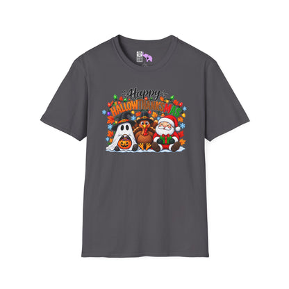 Happy Hallowthanksmas (String Lights) Adult T-shirt