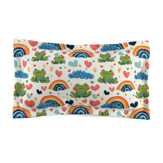 Ribbit Rainbows Microfiber Pillow Sham
