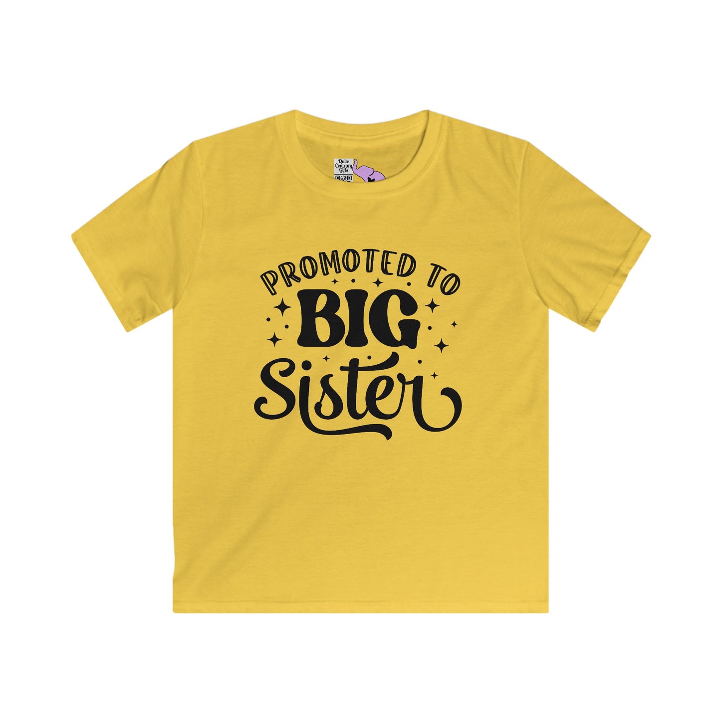Promoted to Big Sister (Script) Youth Softstyle Tee