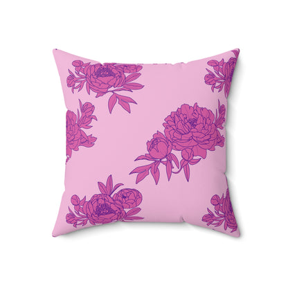Bubblegum Bloom Peonies Throw Pillow