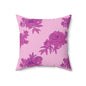 Bubblegum Bloom Peonies Throw Pillow
