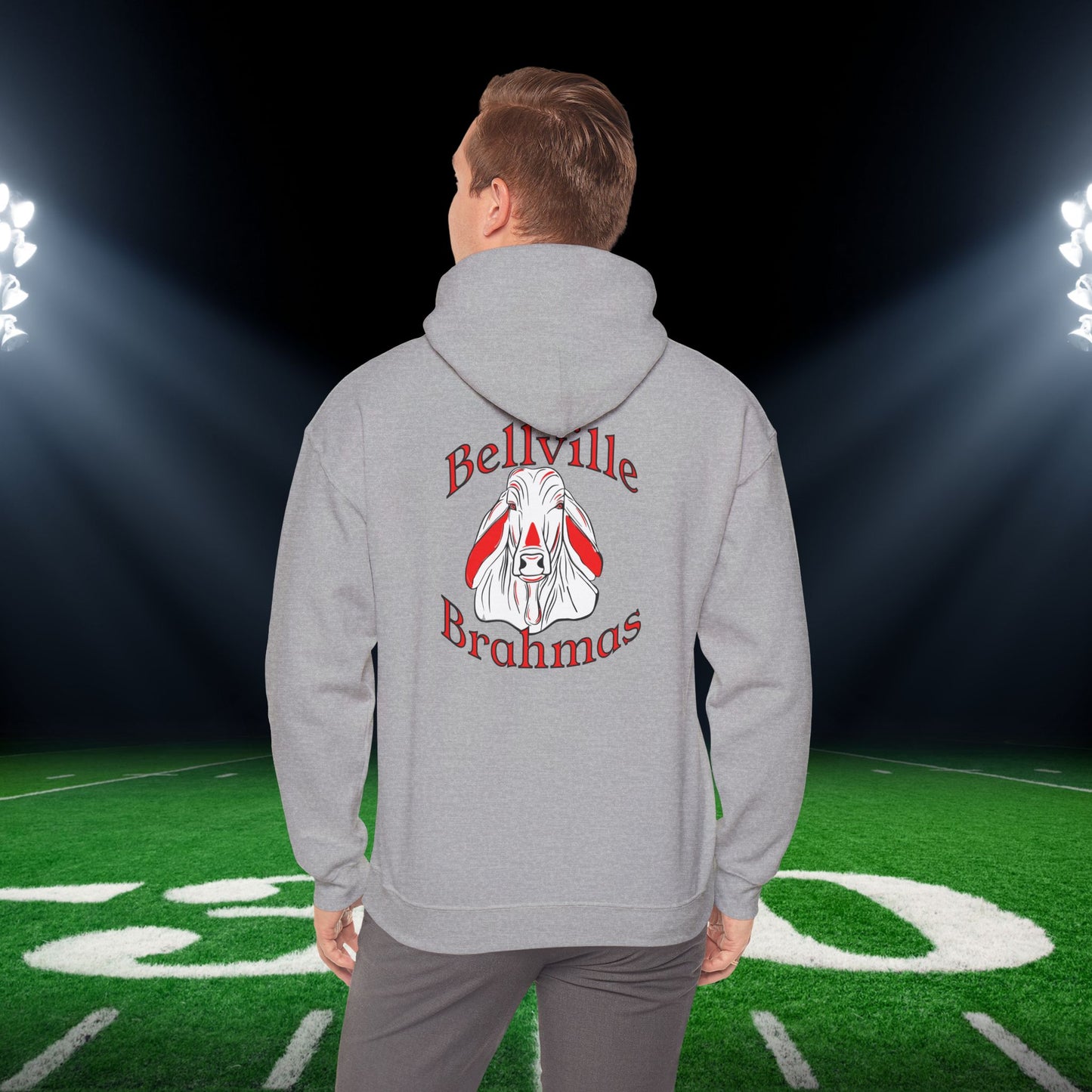 ""Bellville Brahmas Mascot Adult Heavy Blend™ Hooded Sweatshirt