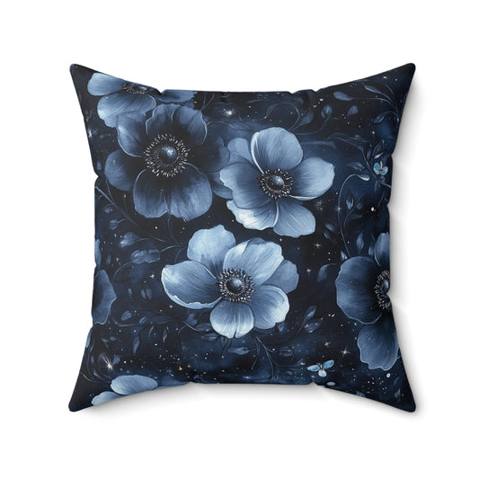 Midnight Blossoms Throw Pillow
