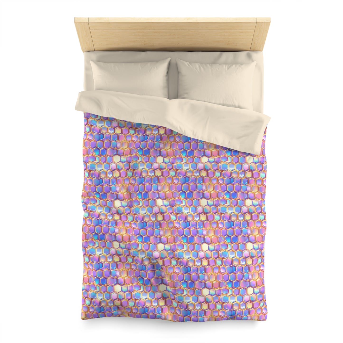 Aurora Hexagons Microfiber Duvet Cover