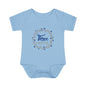 Blue Milestone Wreath Onesie-Three Months