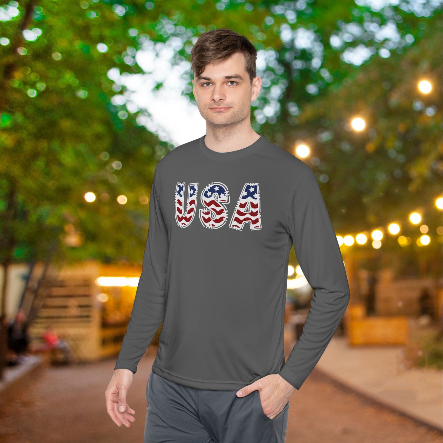 USA in Style Adult Long Sleeve Tee