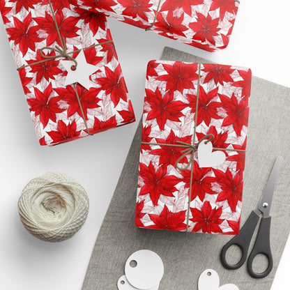 Christmas Blossom Sketch Wrapping Paper