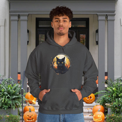Creepy Black Cat 13 Heavy Blend™ Hooded Sweatshirt