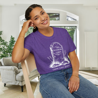 "Her Bloodwork Looked Fine" Headstone Adult T-shirt