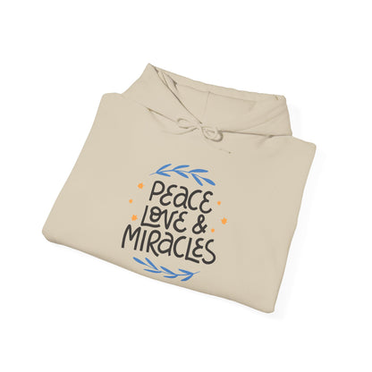 Hanukkah Peace Love & Miracles 2 Heavy Blend™ Hooded Sweatshirt