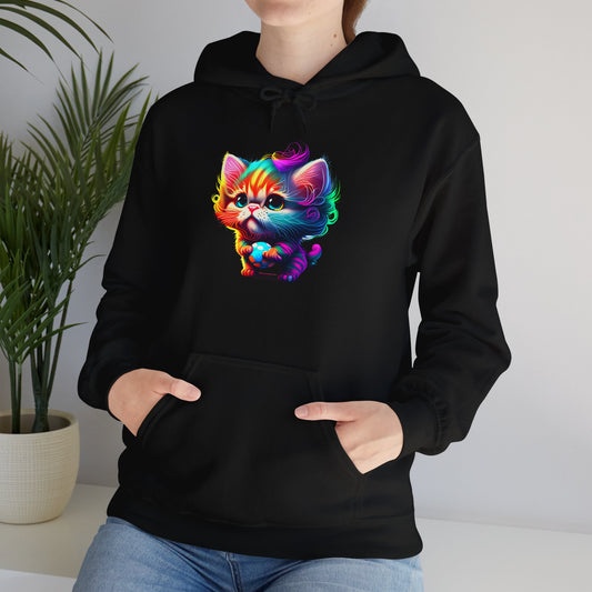 Cute Colorful Kitten Heavy Blend™ Hooded Sweatshirt