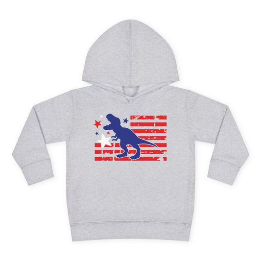 Distressed Patriotic T-Rex Toddler Hoodie