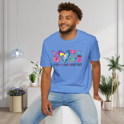 Peace Love Nursing Adult T-shirt