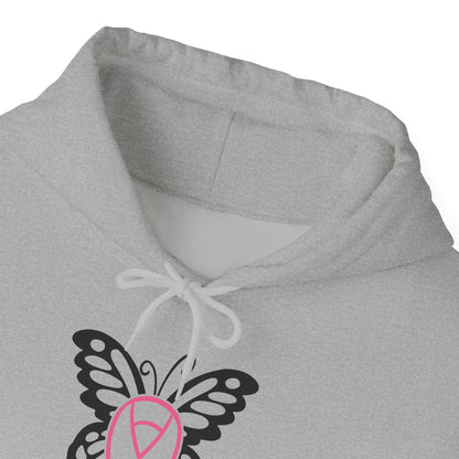 Butterfly Pink Support Ribbon Adult Heavy Blend™ Hoodie