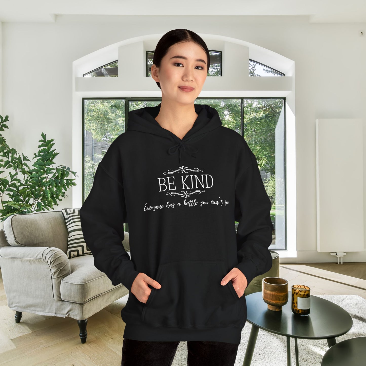 Be Kind Everyone Has A Battle You Can't See Heavy Blend™ Hooded Sweatshirt