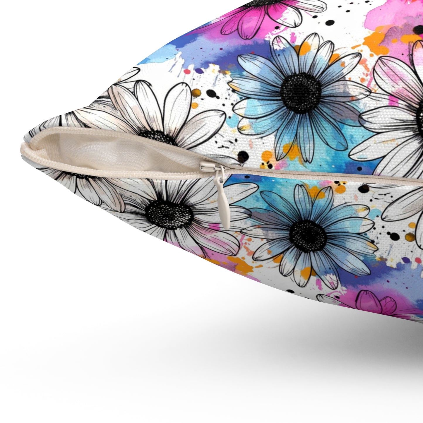 Watercolor Daisy Dream Throw Pillow