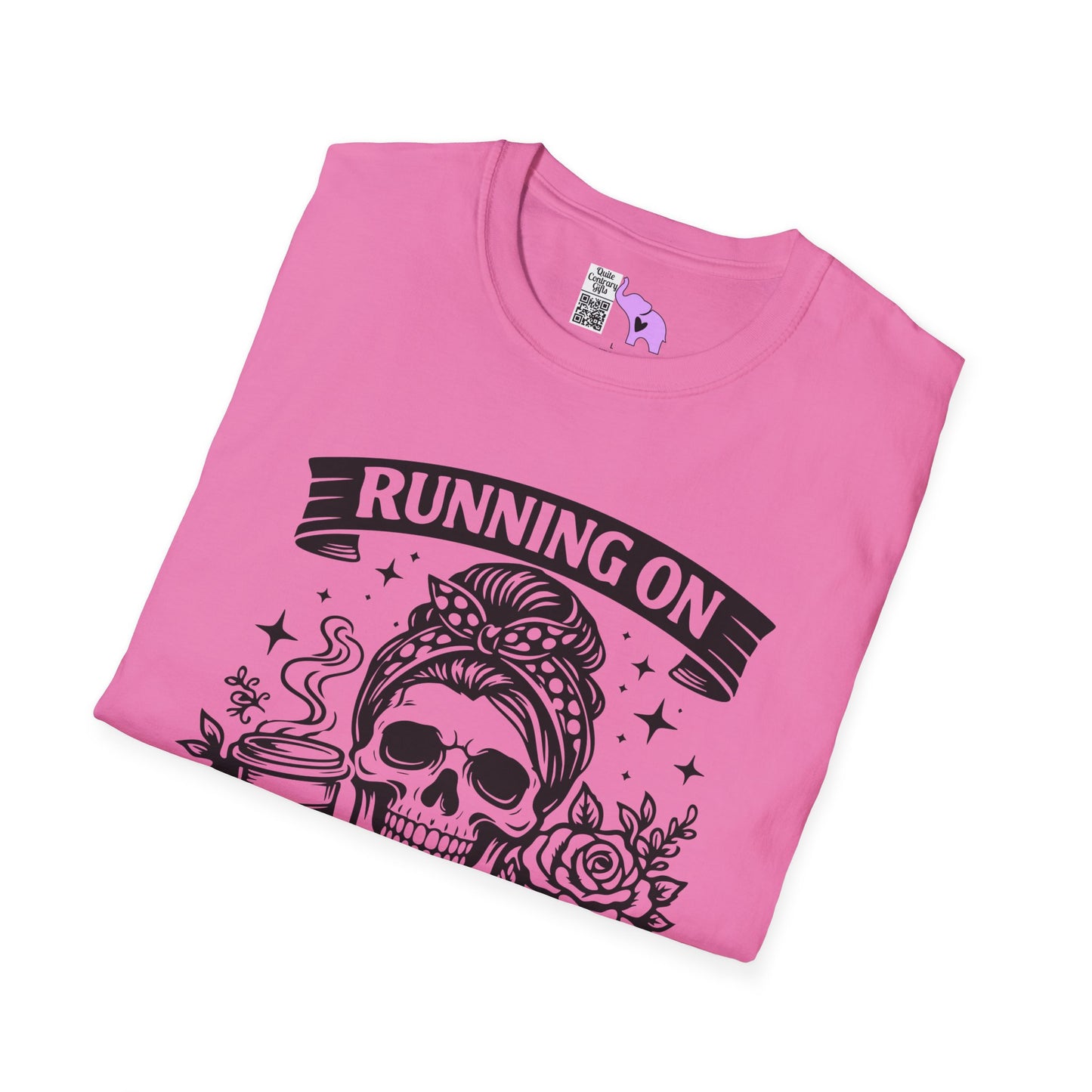 Running On Caffeine & Sarcasm Adult T-shirt
