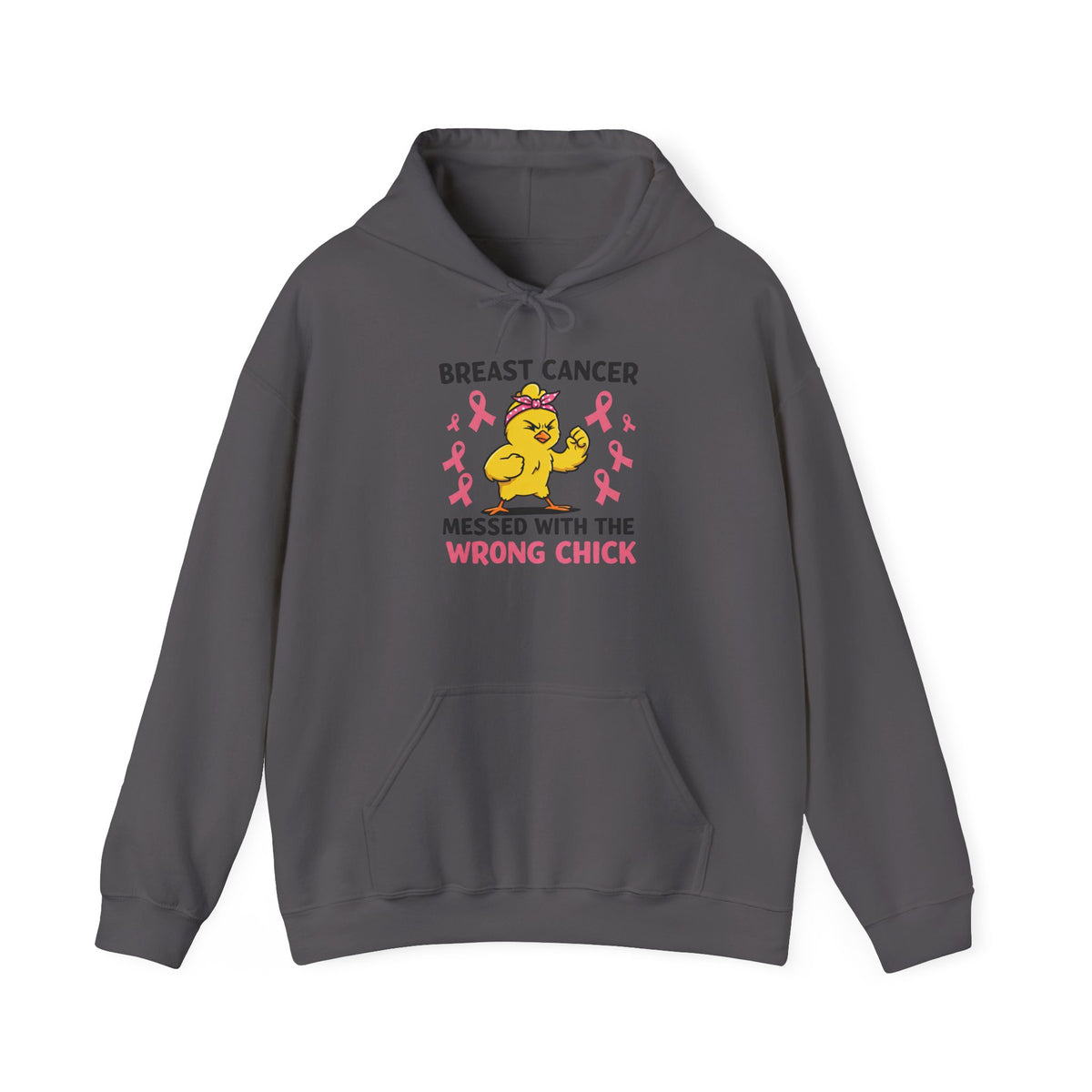 Breast Cancer Messed With The Wrong Chick Heavy Blend™ Hooded Sweatshirt