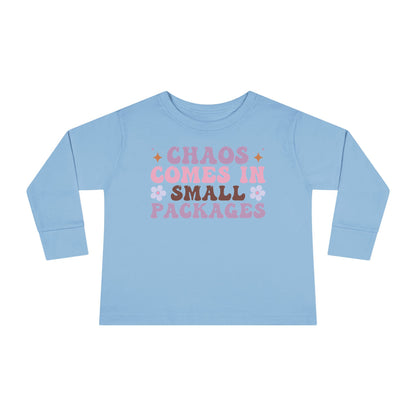 Chaos Comes In Small Packages Toddler Long Sleeve Tee