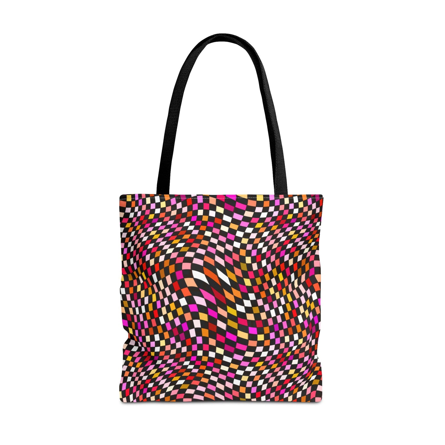 Warped Red Checkered Canvas Tote Bag