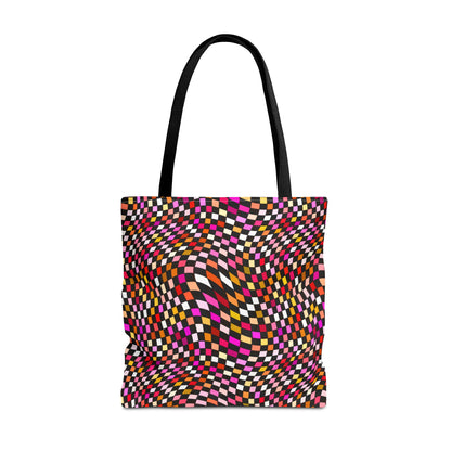 Warped Red Checkered Canvas Tote Bag