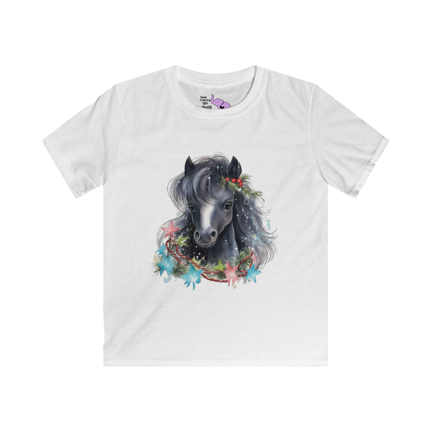 Watercolor Horse Kids Softstyle Tee