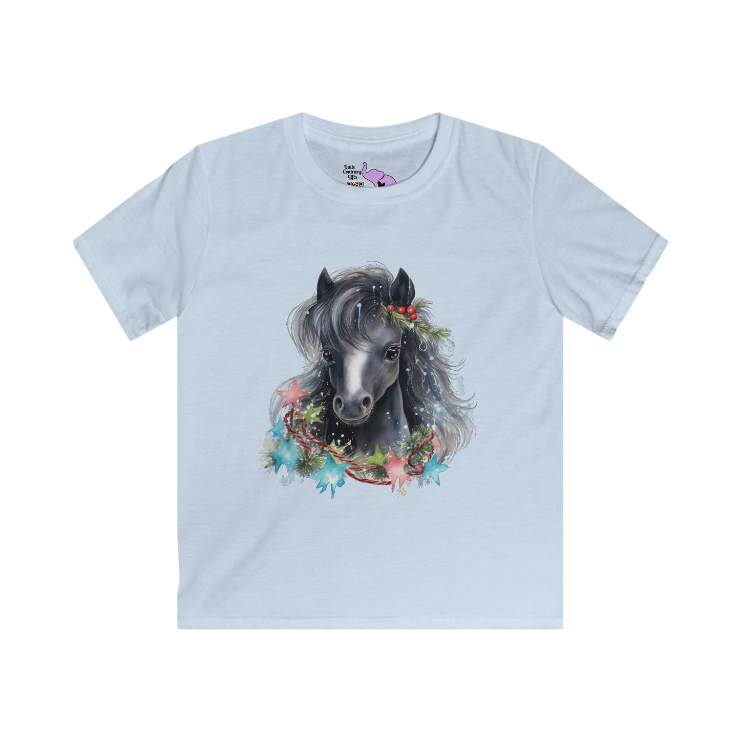 Watercolor Horse Kids Softstyle Tee