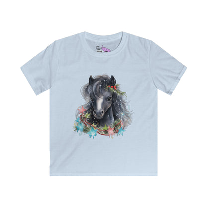 Watercolor Horse Kids Softstyle Tee