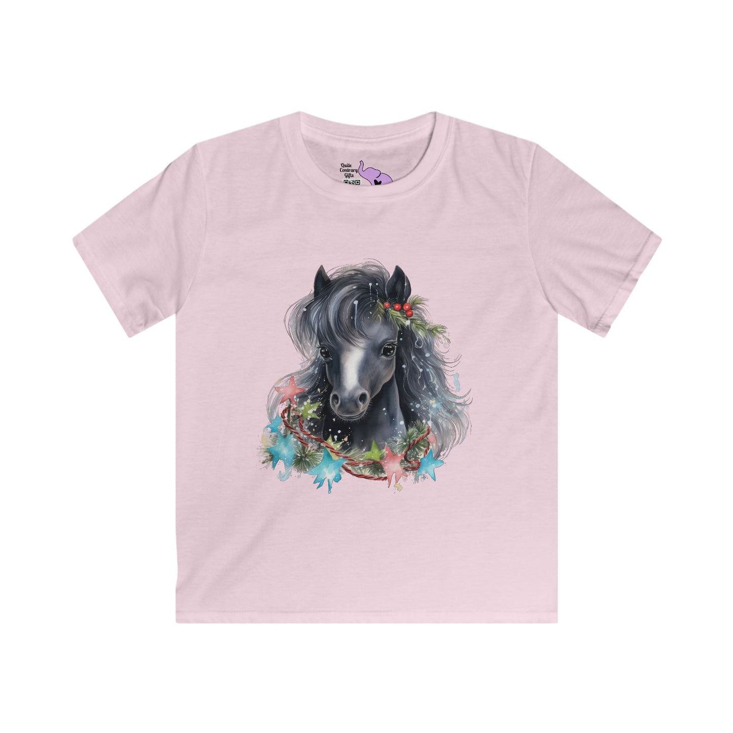 Watercolor Horse Kids Softstyle Tee