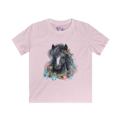 Watercolor Horse Kids Softstyle Tee