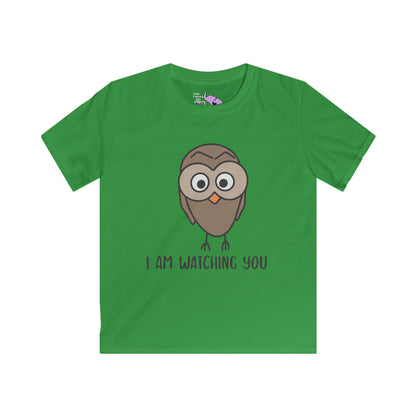 I Am Watching You (Owl) Kids Softstyle Tee