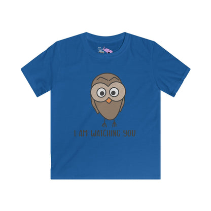 I Am Watching You (Owl) Kids Softstyle Tee