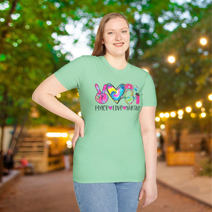 Peace Love Nursing Adult T-shirt