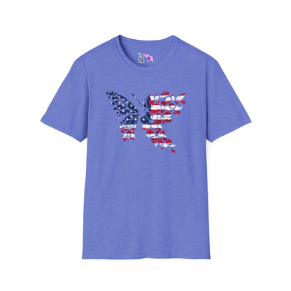 American Flag Butterfly Adult T-shirt