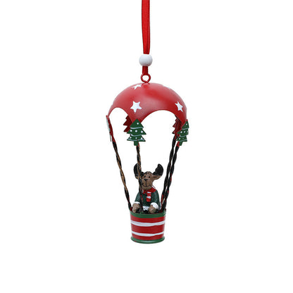 Adorable Metal Christmas Hot Air Balloon Ornaments