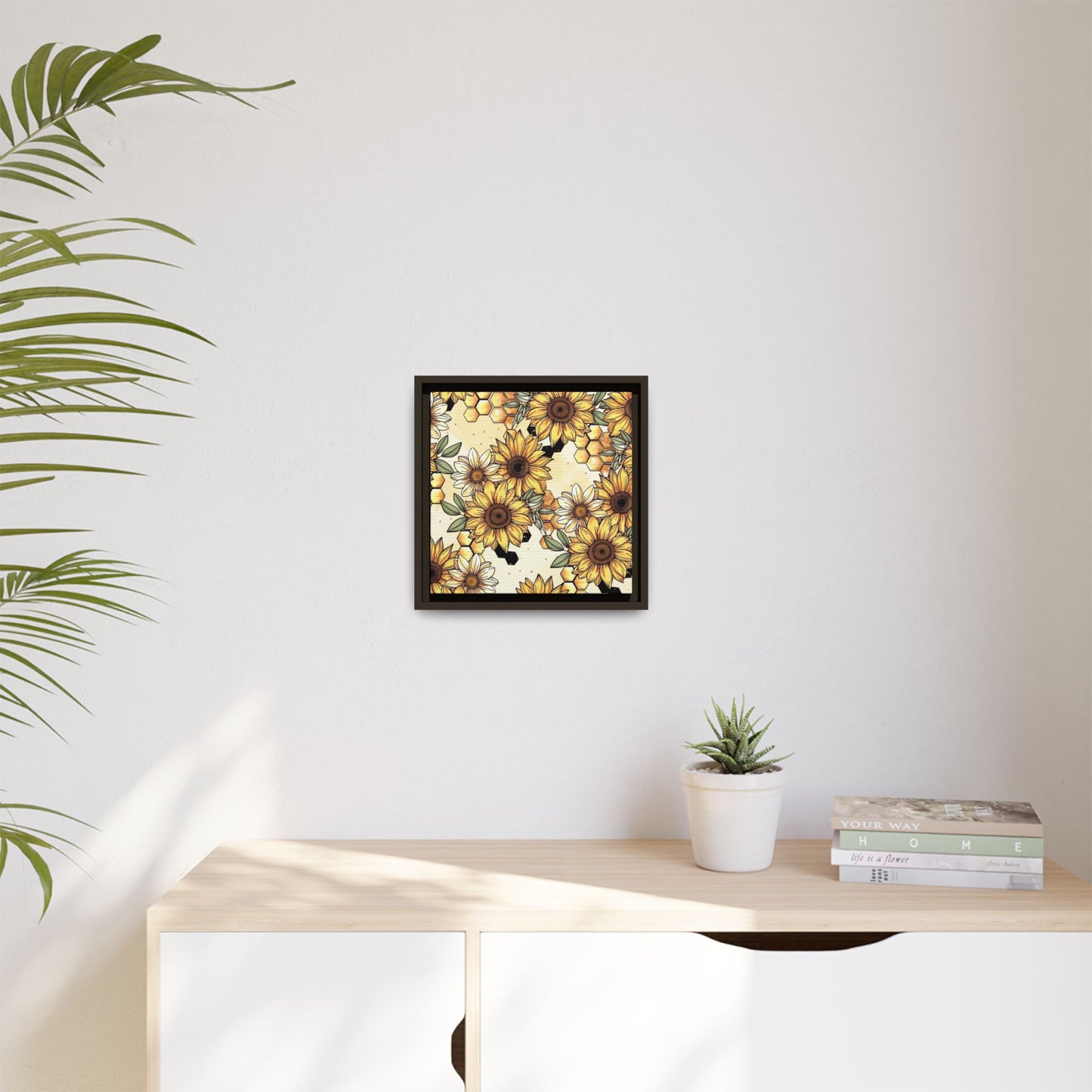 Sunflowers & Honeycombs Framed Canvas Art