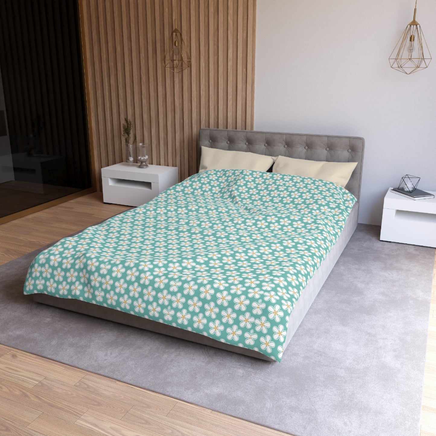 Tealberry Blooms Microfiber Duvet Cover