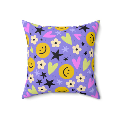Happy Little Things Throw Pillow