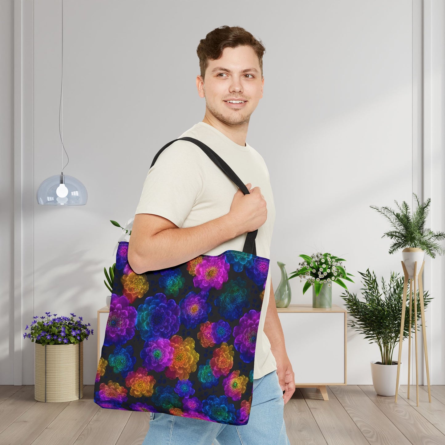 Luminous Carnations Canvas Tote Bag
