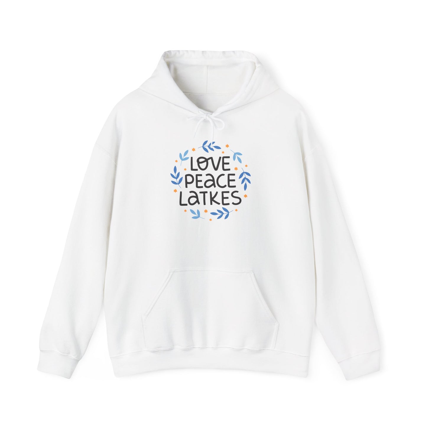 Hanukkah Love Peace Latkes Adult Heavy Blend™ Hooded Sweatshirt