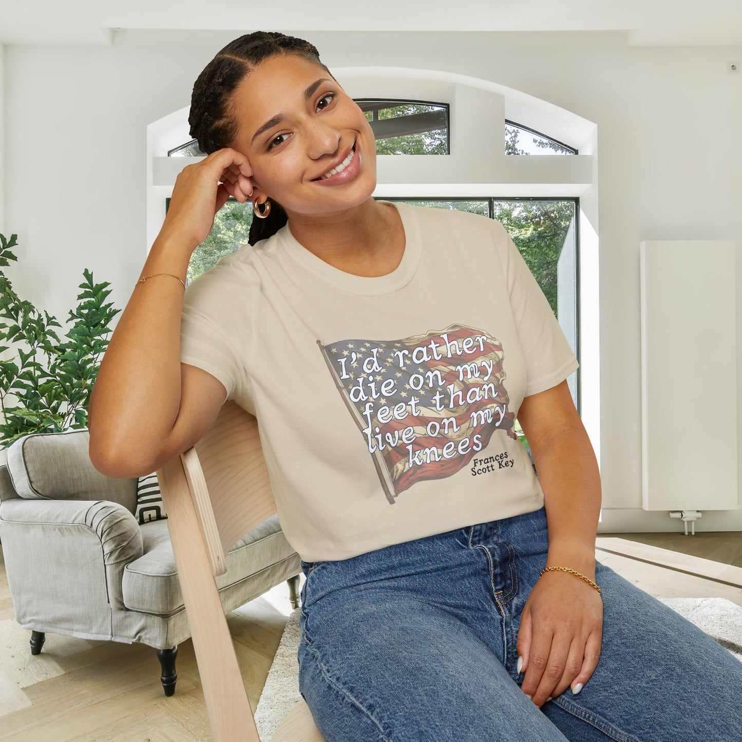 I'd Rather Die On My Feet Than Live On My Knees Adult T-shirt